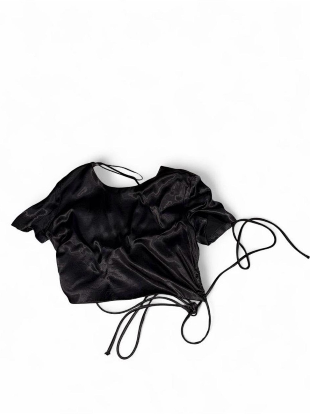 Black open-back ruched top 🖤